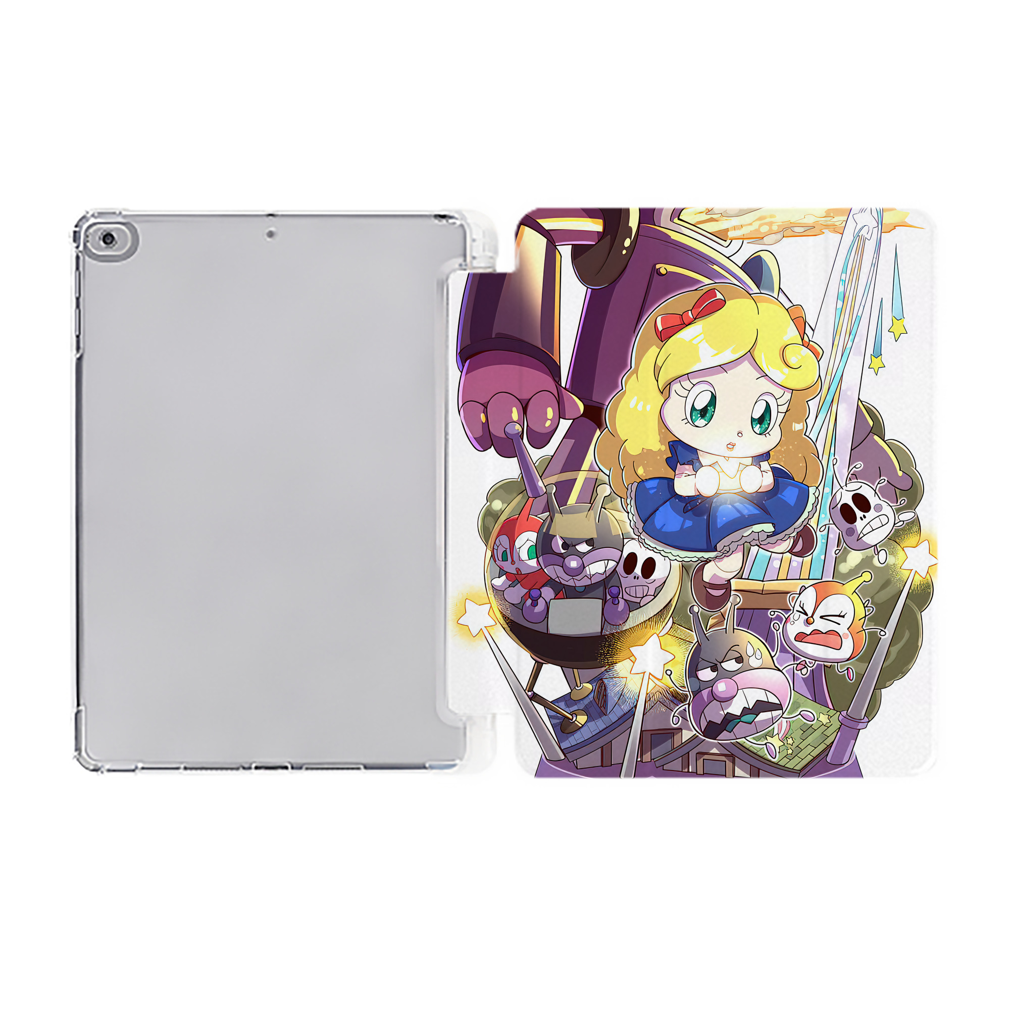 （画像用） アンパンマン Anpanman IPad ケース ペン収納付き 三つ折りスタンド PUレザー×シリコン 対応機種9.5/10.5/10.9インチ